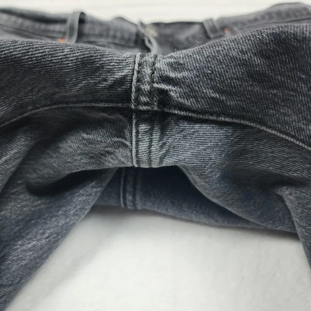 Levis 501 Jeans Mens 32x30 Black Straight Button Fly Faded Stretch Denim - Picture 8 of 14